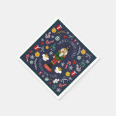 Merry Christmas nutcracker custom monogram スタンダードカクテルナプキン (角)