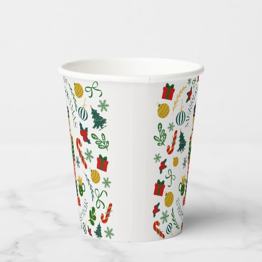 Merry Christmas nutcracker custom monogram 紙コップ (右)