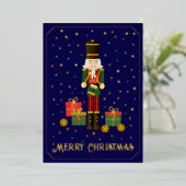 Merry Christmas Nutcracker Foil Holiday Card 箔シーズンカード (立ち正面)