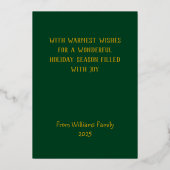 Merry Christmas Nutcracker Green Foil Holiday Card 箔シーズンカード (裏面)