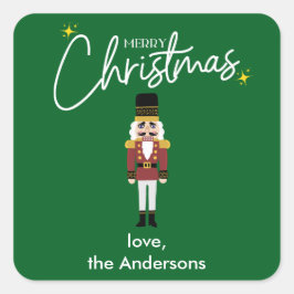Merry Christmas Nutcracker Personalize Sticker スクエアシール