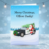 Merry Christmas Officer Daddy Santa With Cop Car カード