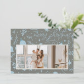 MERRY CHRISTMAS ORNAMENT CUSTOMIZABLE HOLIDAY CARD 招待状 (スタンド正面)