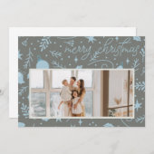 MERRY CHRISTMAS ORNAMENT CUSTOMIZABLE HOLIDAY CARD 招待状 (正面/裏面)