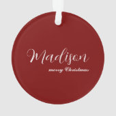 merry Christmas Ornament Featuring Your Name オーナメント (裏面)