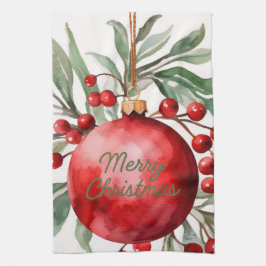 Merry Christmas Ornament Kitchen Towel キッチンタオル