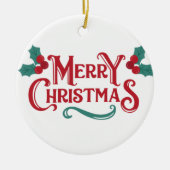Merry Christmas Ornament | Personalized Keepsake  セラミックオーナメント (正面)