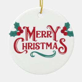 Merry Christmas Ornament | Personalized Keepsake  セラミックオーナメント