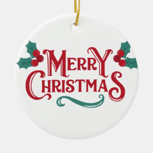 Merry Christmas Ornament | Personalized Keepsake  セラミックオーナメント (正面)