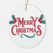 Merry Christmas Ornament | Personalized Keepsake  セラミックオーナメント (左)