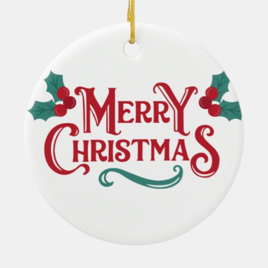 Merry Christmas Ornament | Personalized Keepsake  セラミックオーナメント (裏面)