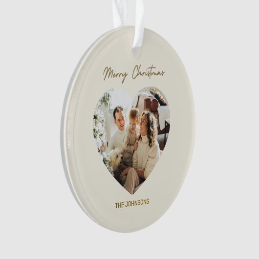 Merry Christmas Ornament | Personalized Photo オーナメント (正面)