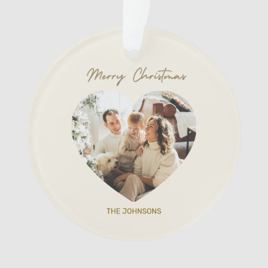 Merry Christmas Ornament | Personalized Photo オーナメント (正面)