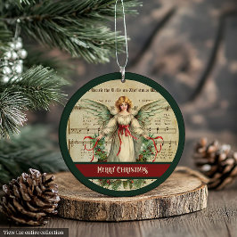 Merry Christmas Ornament Retro Angel Holiday Gift オーナメント
