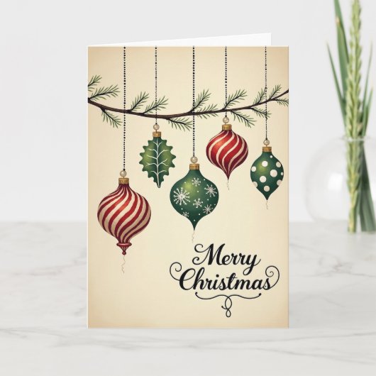 Merry Christmas Ornaments Greeting Card カード (正面)