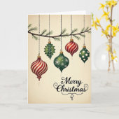 Merry Christmas Ornaments Greeting Card カード (黄色い花)
