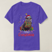 Merry Christmas Otter Santa Hat Tree Lights Pajama Tシャツ (デザイン正面)