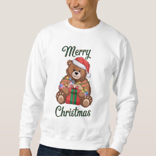 Merry Christmas - Ourson et cadeau de noël スウェットシャツ (正面)