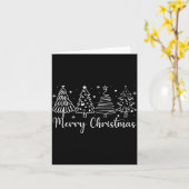 Merry Christmas Outline Xmas Tree For Family Men W カード (黄色い花)