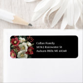 Merry Christmas Painterly Hellebore Holiday Design ラベル (インサイチュ)