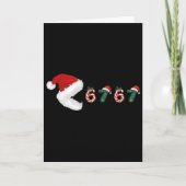 Merry Christmas Pajamas Eating 67 Meme Six Seven  カード (正面)