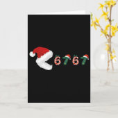 Merry Christmas Pajamas Eating 67 Meme Six Seven  カード (黄色い花)