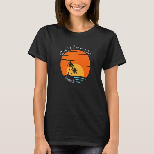 Merry Christmas Palm Tree Christmas California Bea Tシャツ (正面)