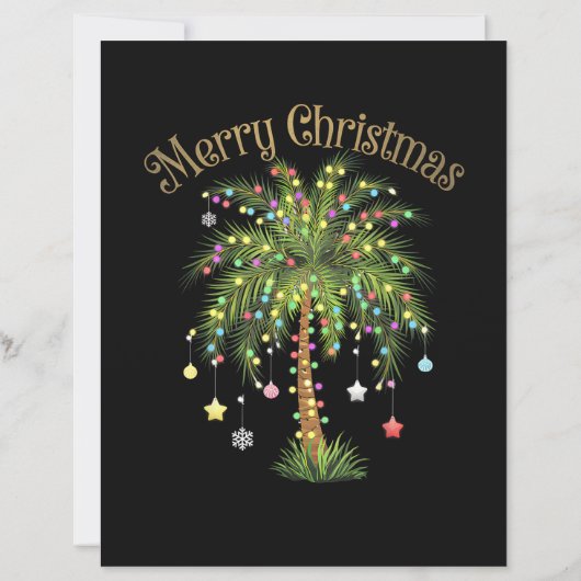 Merry Christmas Palm Tree Light New Year Tropical  (裏面)