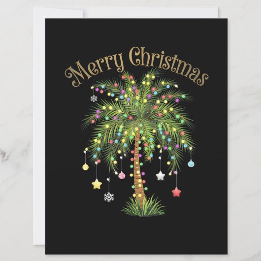 Merry Christmas Palm Tree Light New Year Tropical  (正面)