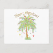 Merry Christmas Palm Tree Light New Year Tropical  エンクロージャーカード (裏面)