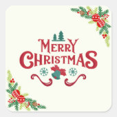 Merry Christmas paper  スクエアシール (正面)