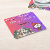 Merry Christmas Paper Coasters スクエアペーパーコースター (アングル)