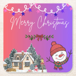 Merry Christmas Paper Coasters スクエアペーパーコースター