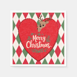 Merry Christmas Paper Napkin スタンダードカクテルナプキン