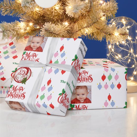 Merry Christmas Pastel Santa Approved Personalized ラッピングペーパー (クリスマス)