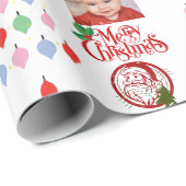 Merry Christmas Pastel Santa Approved Personalized ラッピングペーパー (ロールコーナー)