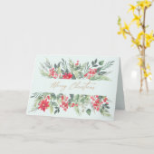 Merry Christmas, pastel watercolours folded カード (黄色い花)