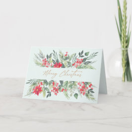 Merry Christmas, pastel watercolours folded カード
