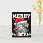 Merry Christmas Patriotic Usa Patriotic Santa Bald カード (黄色い花)