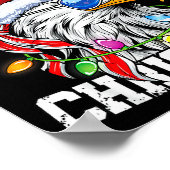 Merry Christmas Patriotic Usa Patriotic Santa Bald ポスター (角)