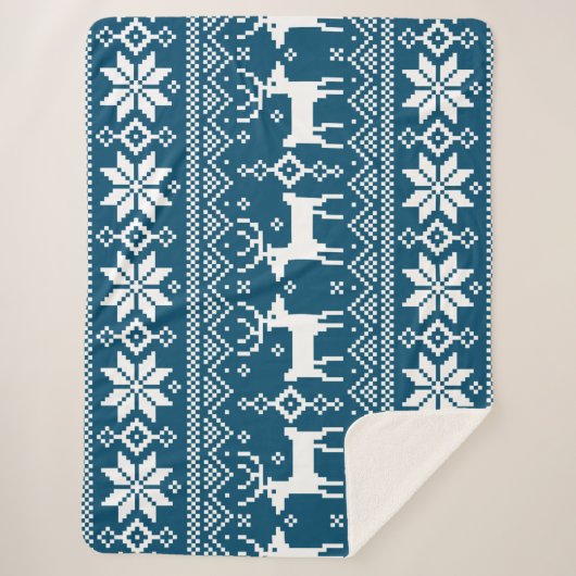 Merry Christmas pattern 1 シェルパブランケット (正面)