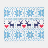 Merry Christmas pattern 2 フリースブランケット (正面(横))