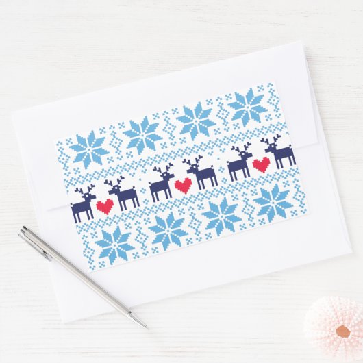 Merry Christmas pattern 2 長方形シール (封筒)