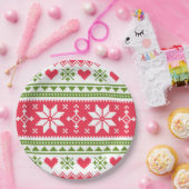 Merry Christmas pattern 3 ペーパープレート (パーティー)