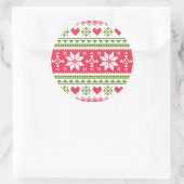 Merry Christmas pattern 3 ラウンドシール (バッグ)