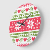 Merry Christmas pattern 3 ラージ壁時計 (傾斜)