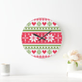 Merry Christmas pattern 3 ラージ壁時計 (ホーム)