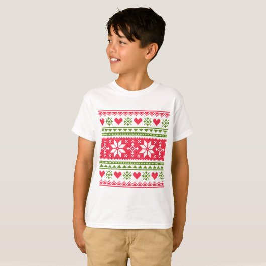 Merry Christmas pattern 3 Tシャツ (正面フル)