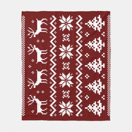 Merry Christmas pattern 4 フリースブランケット (正面)
