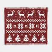 Merry Christmas pattern 4 フリースブランケット (正面(横))